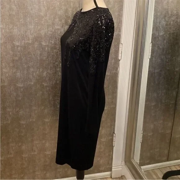 Moschino Black Long Sleeve Sequin  sweater Dress, M-L - Picture 5 of 9